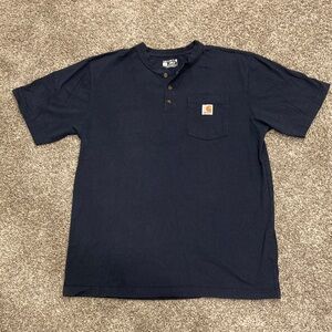 Carhartt Men's Navy Blue Short Sleeve Henley